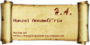 Hanzel Annamária névjegykártya